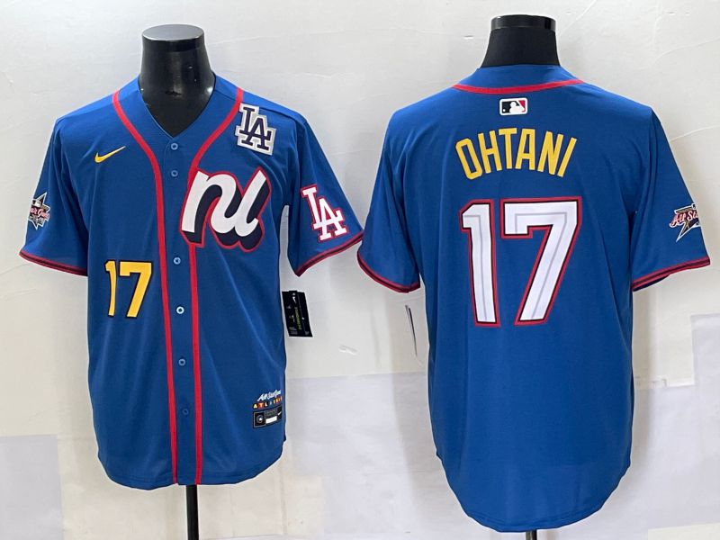 Men 2025 Los Angeles Dodgers #17 Ohtani Blue All star Nike MLB Jersey style 8
